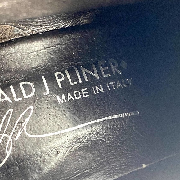 Donald J Pliner Shoe Boot Heel Stiletto Mid Calf Mottled Black Suede Sz 5.5 US - Picture 12 of 12